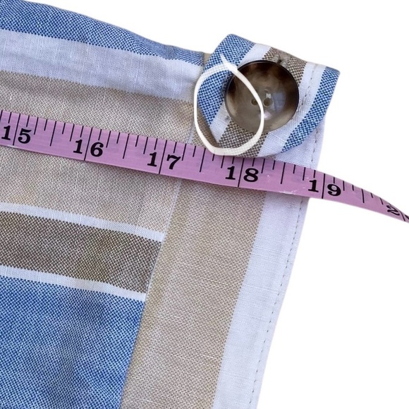 Zara Linen Blend Striped Open Front Blazer Jacket Peplum Hem Boho Spring Sz S - Picture 14 of 16